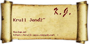 Krull Jenő névjegykártya